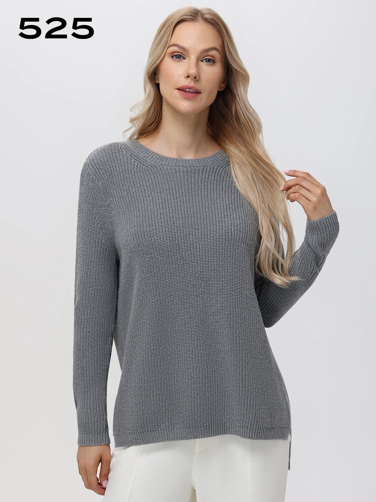 Crewneck Shaker Stitch Cotton Sweater sold by 89th & Madison