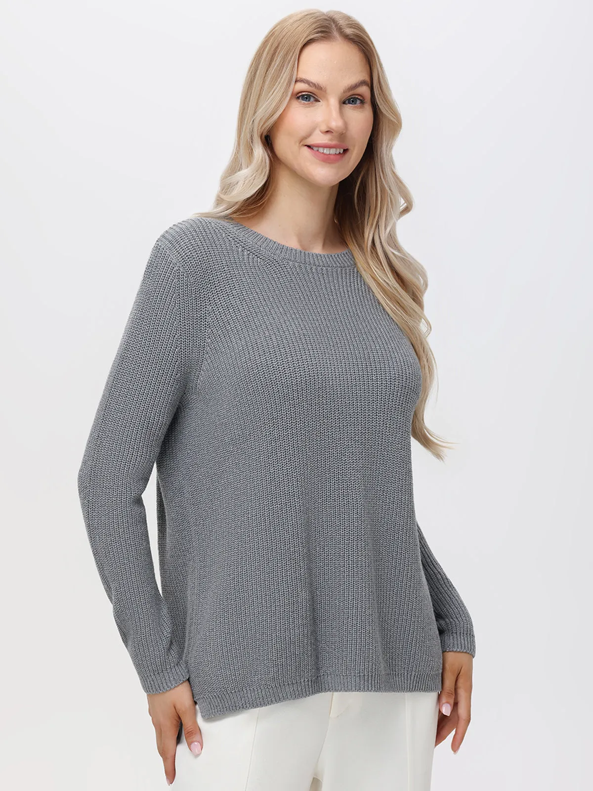 Crewneck Shaker Stitch Cotton Sweater sold by 89th & Madison product image thumbnail 2