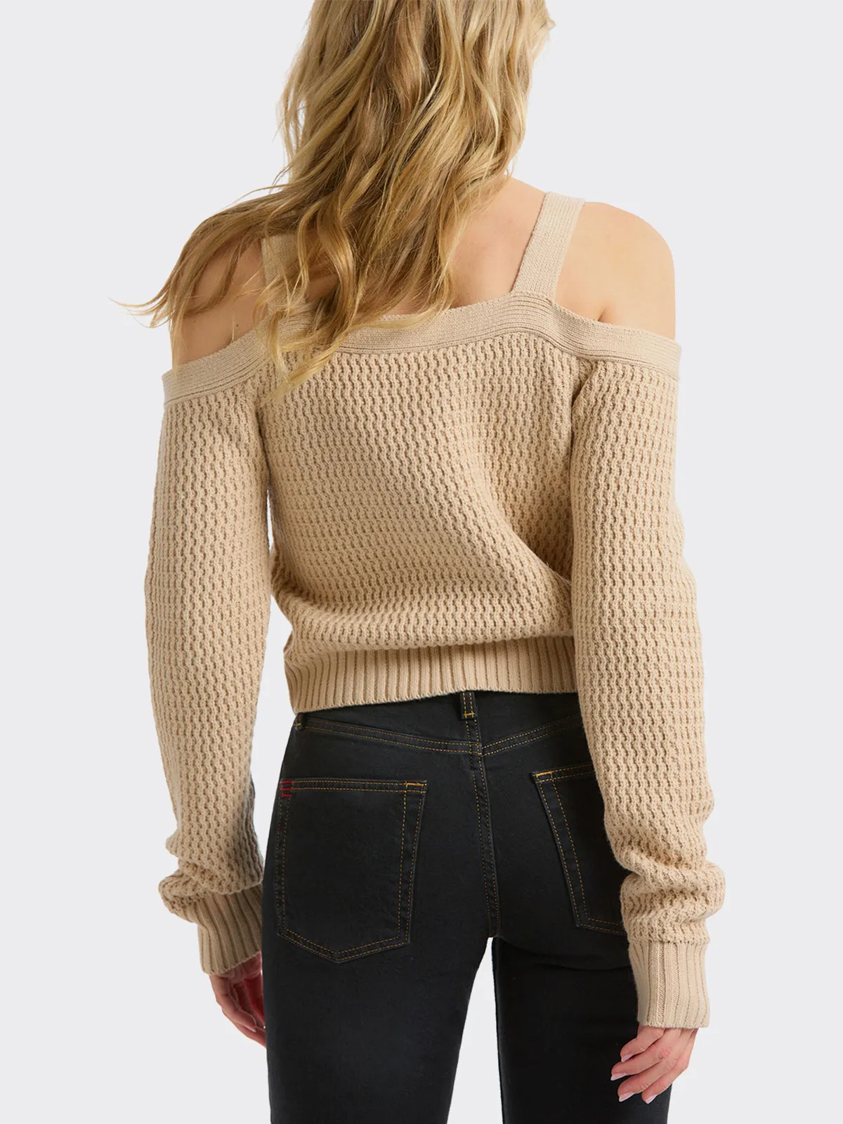 Cold Shoulder Rack Stitch Cardigan sold by 89th & Madison product image thumbnail 2