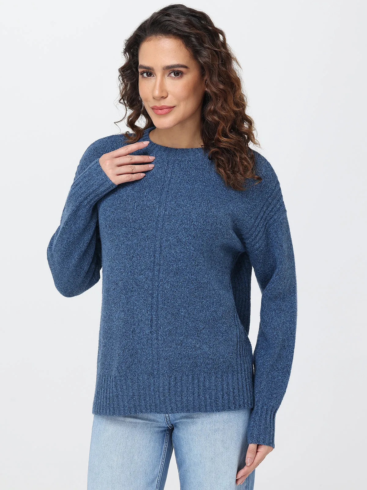 Mixed Rib Crewneck Sweater sold by 89th & Madison