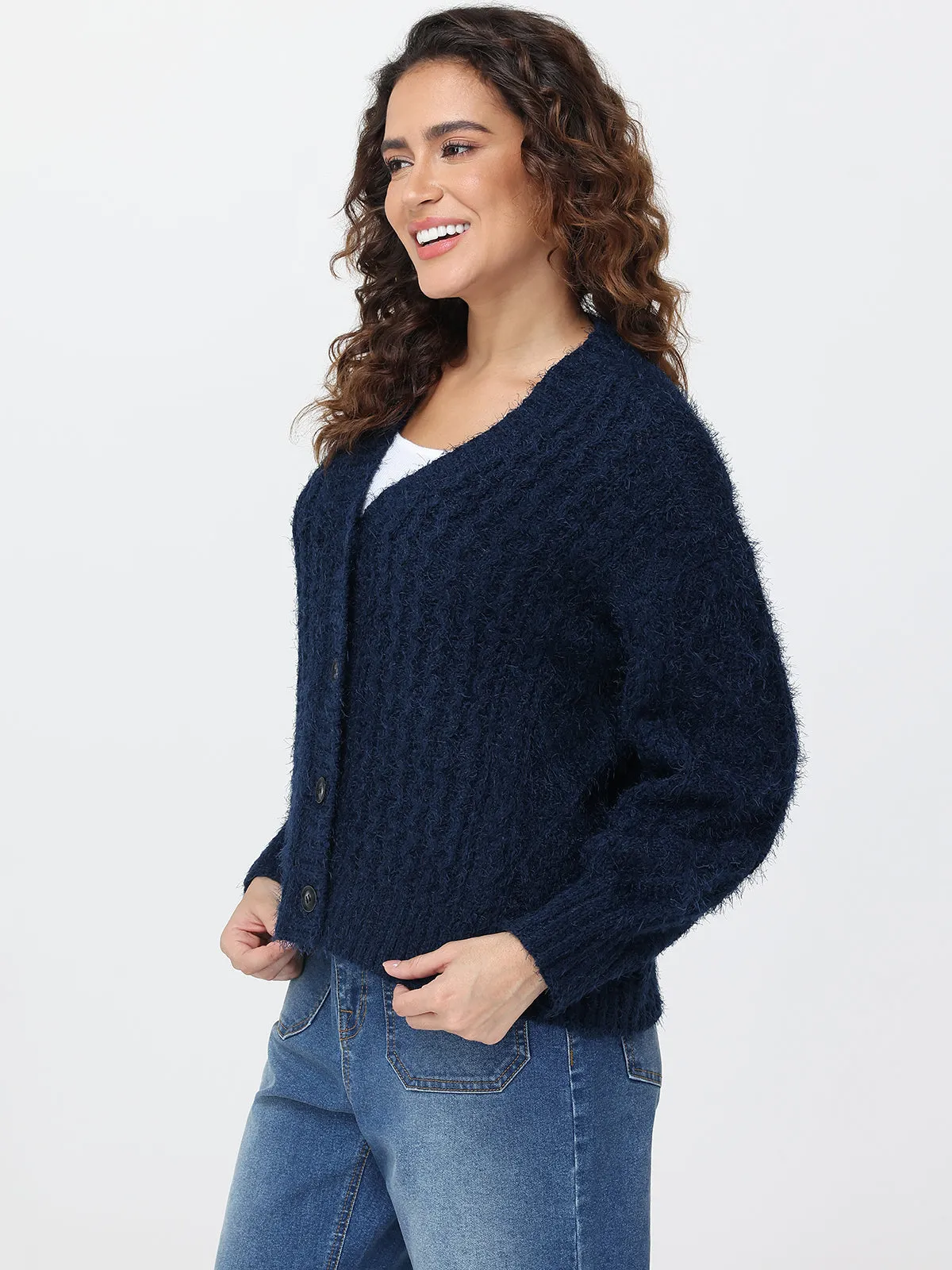 Eyelash Chenille Knit Cardigan sold by 89th & Madison product image thumbnail 3