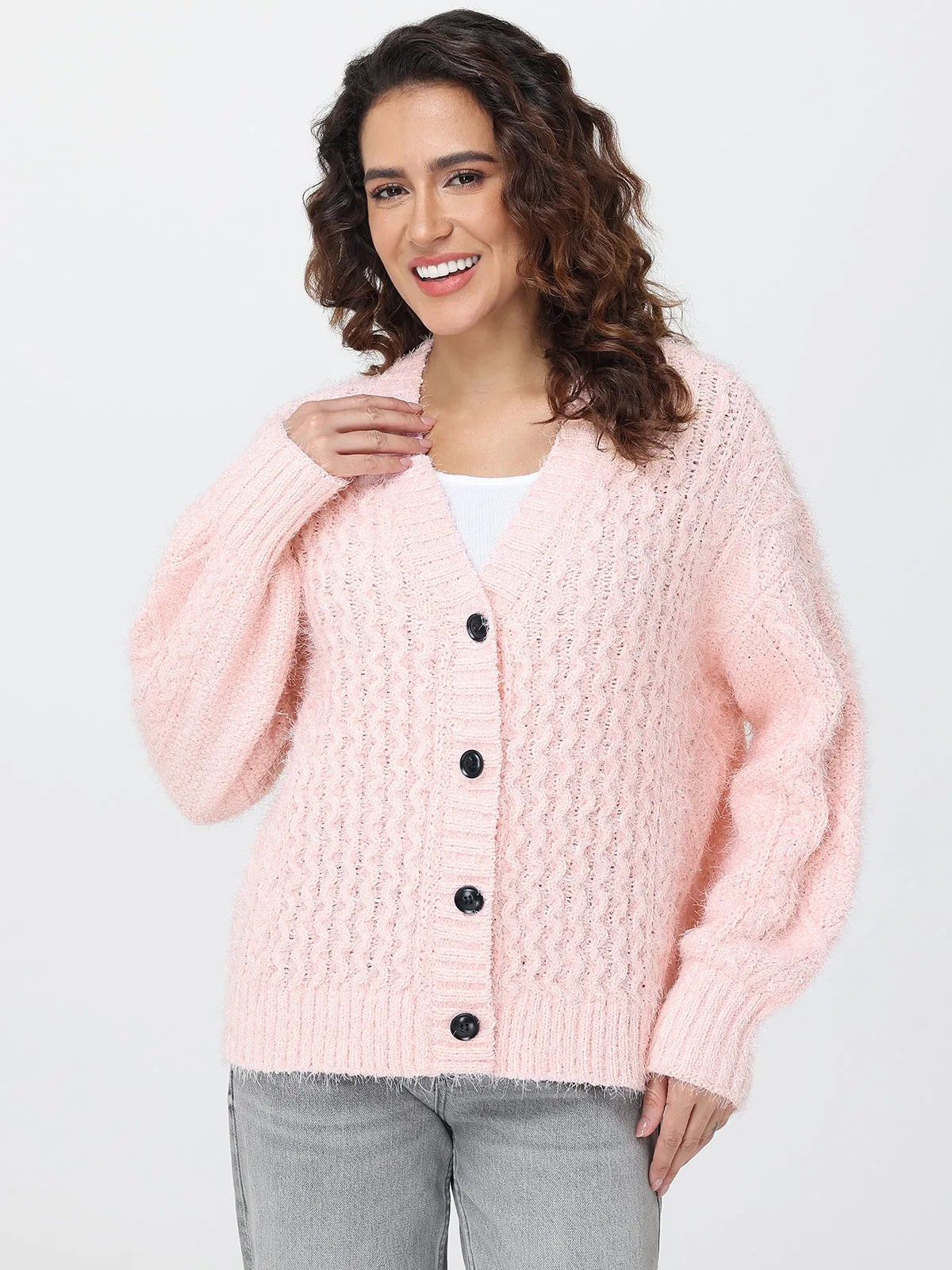 Eyelash Chenille Knit Cardigan sold by 89th & Madison