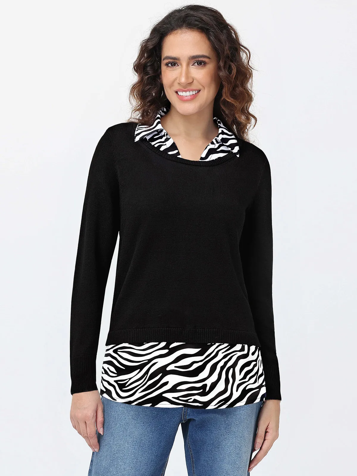 Madison Mixed Media Sweater sold by 89th & Madison