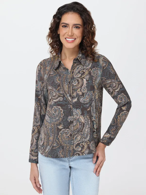 Paisley Print Button Down Shirt sold by 89th & Madison