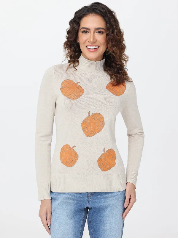 Fall Jacquard Pumpkin Sweater sold by 89th & Madison