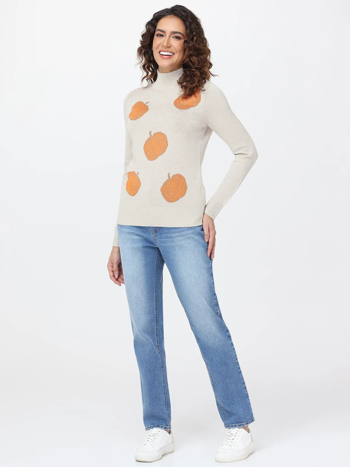 Fall Jacquard Pumpkin Sweater sold by 89th & Madison product image thumbnail 5