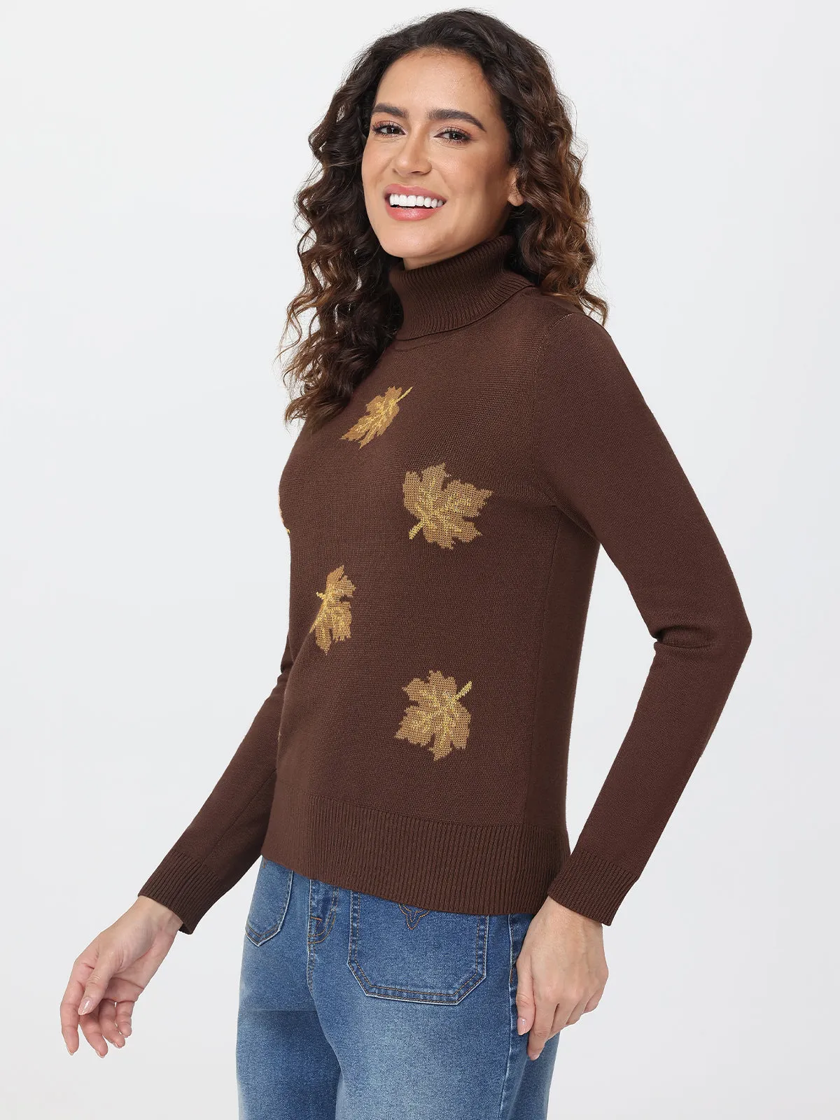 Fall Leaves Turtleneck Sweater sold by 89th & Madison product image thumbnail 3