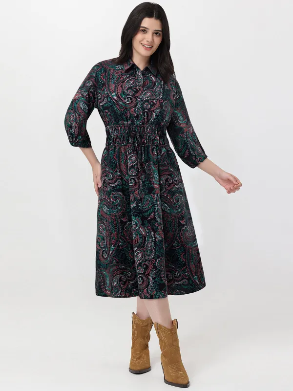 Paisley Print Midi Shirt Dress sold by 89th & Madison