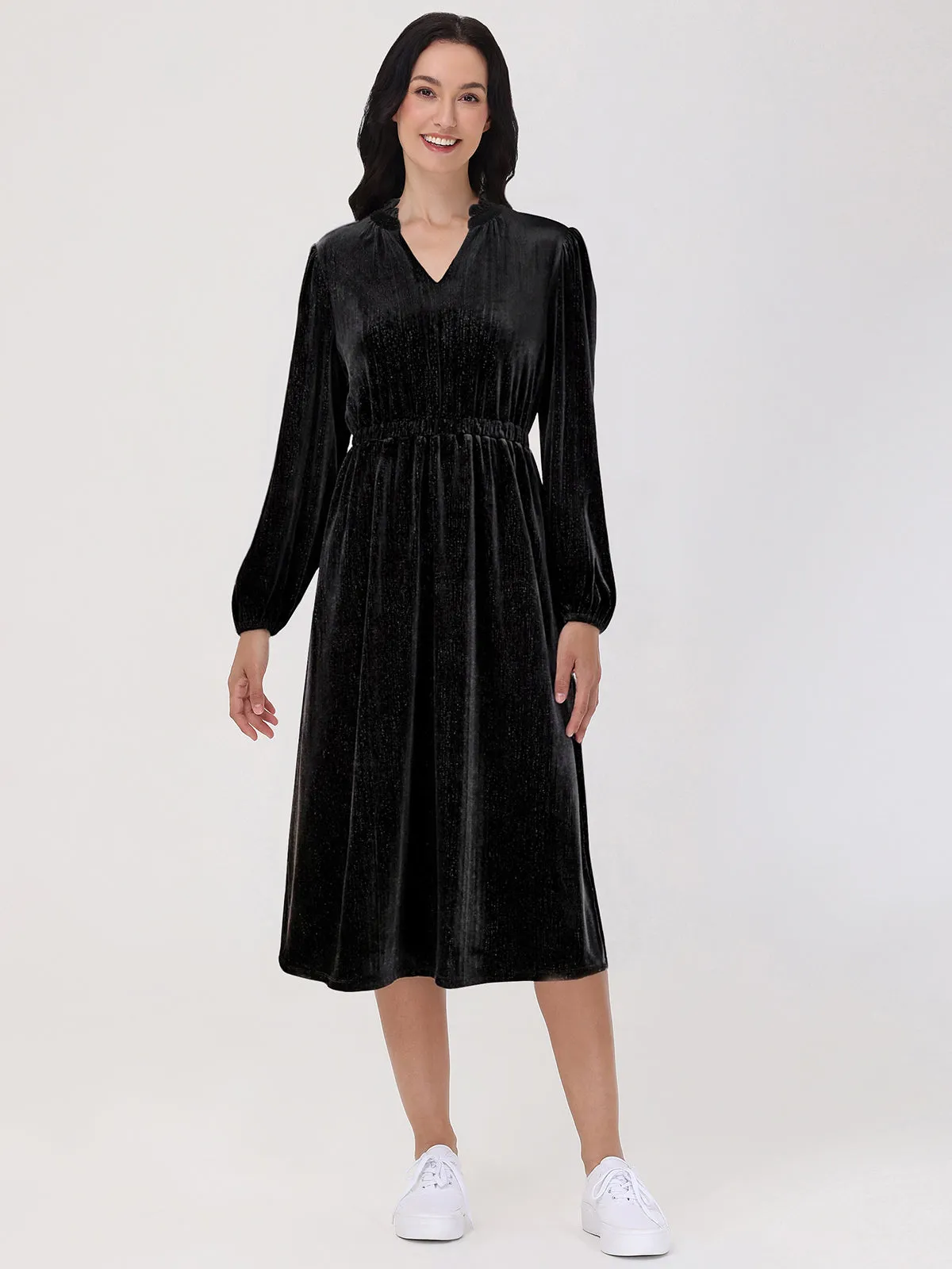 Velvet V-Neck Maxi Dress sold by 89th & Madison