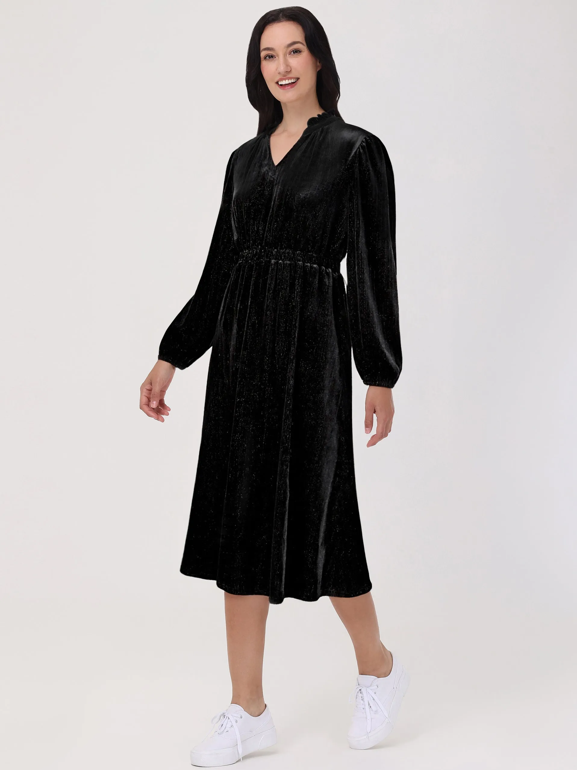 Velvet V-Neck Maxi Dress sold by 89th & Madison product image thumbnail 3