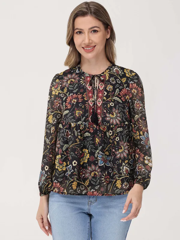 Mixed Floral Print Blouse sold by 89th & Madison