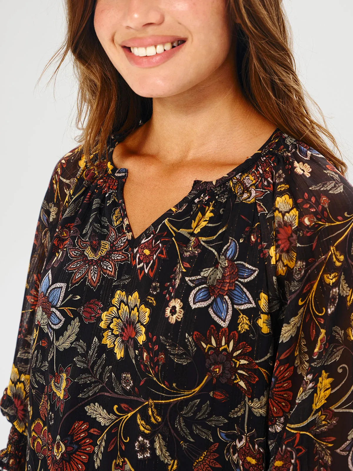 Floral Print 3/4 Sleeve Blouse sold by 89th & Madison product image thumbnail 4