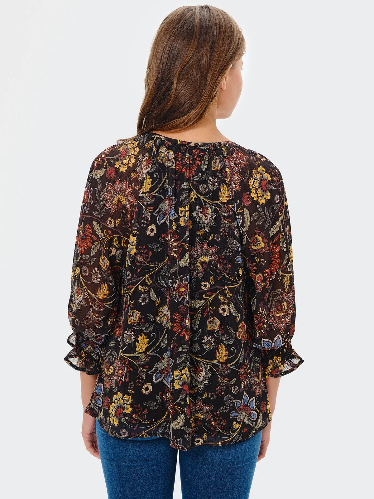 Floral Print 3/4 Sleeve Blouse sold by 89th & Madison product image thumbnail 2