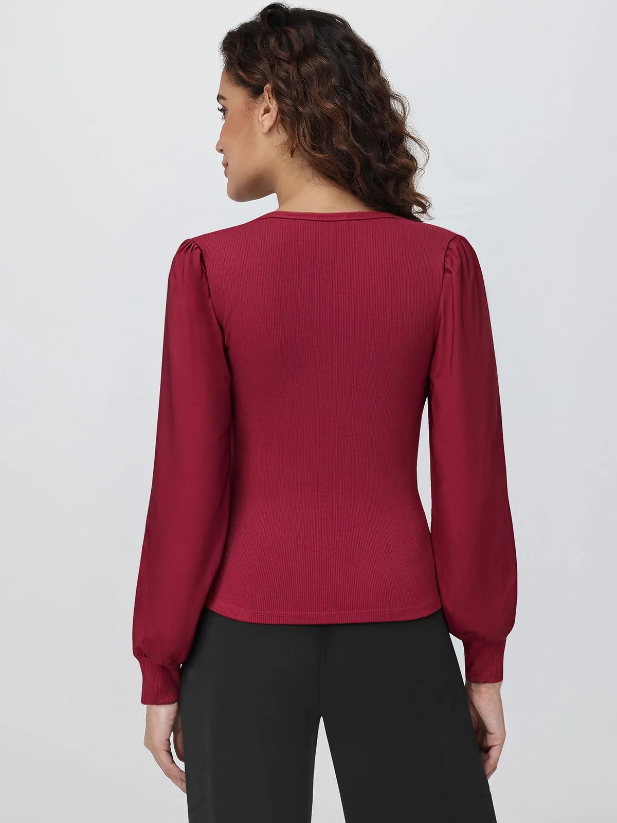 Crewneck Puff Sleeve Top sold by 89th & Madison product image thumbnail 2