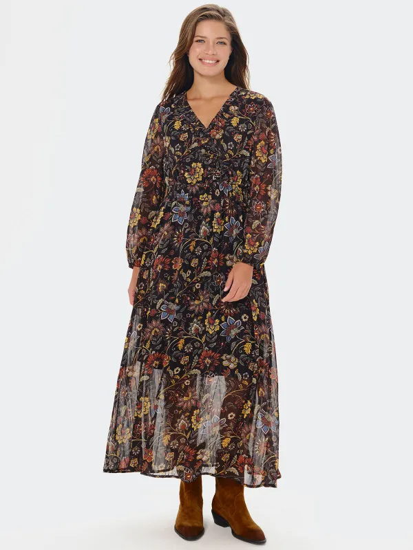 Floral Print Faux Warp Maxi Dress sold by 89th & Madison