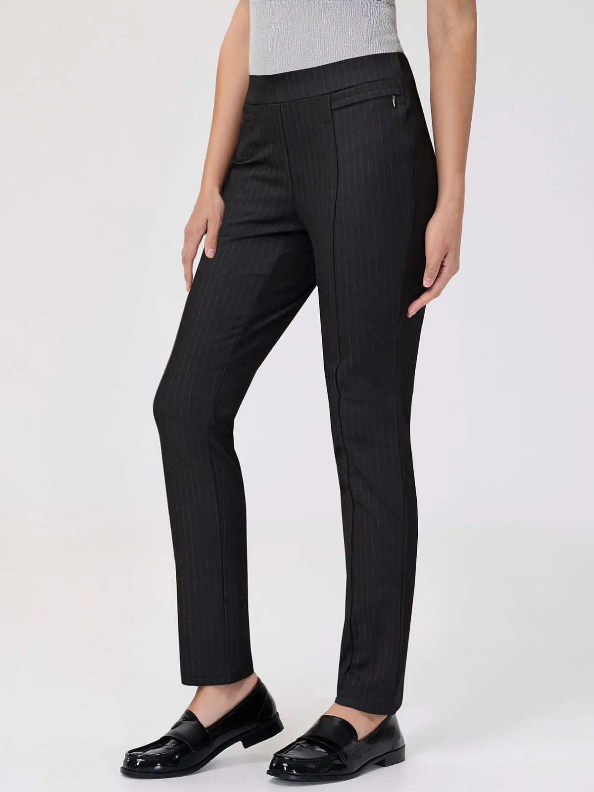 Luxe Ponte Stripe Skinny Pants sold by 89th & Madison product image thumbnail 3