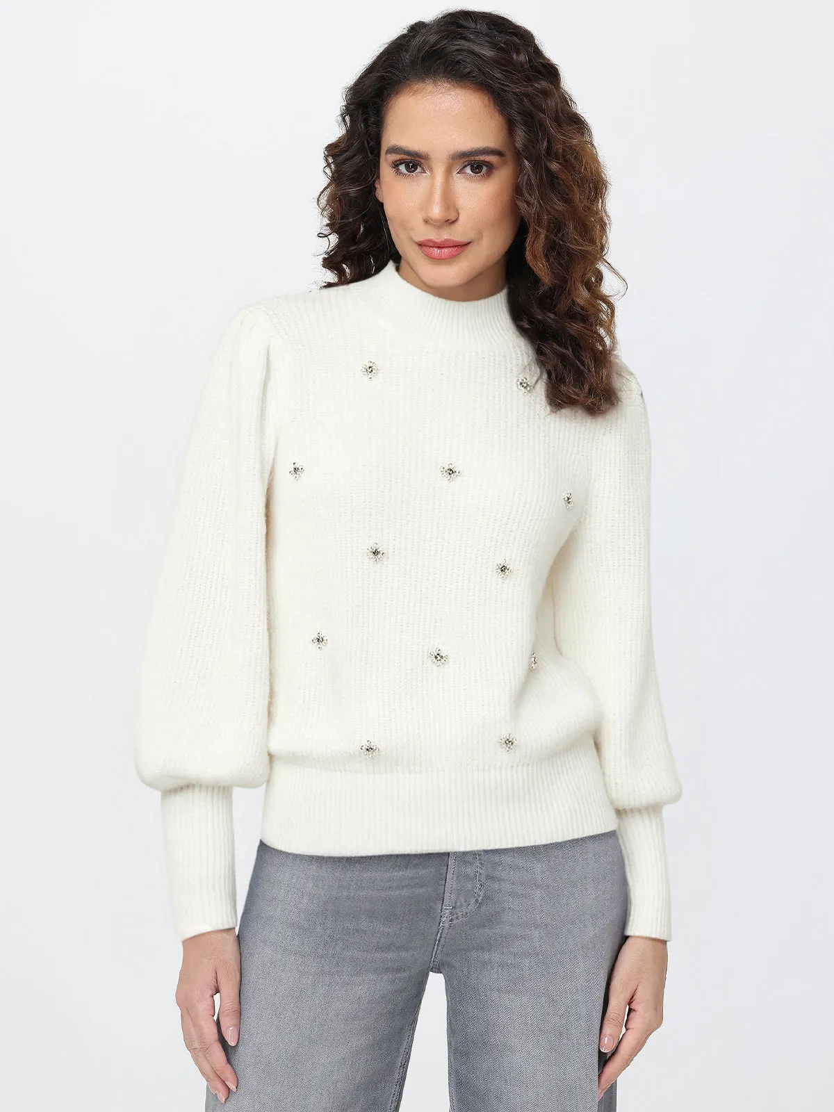 Crewneck Beaded Sweater sold by 89th & Madison