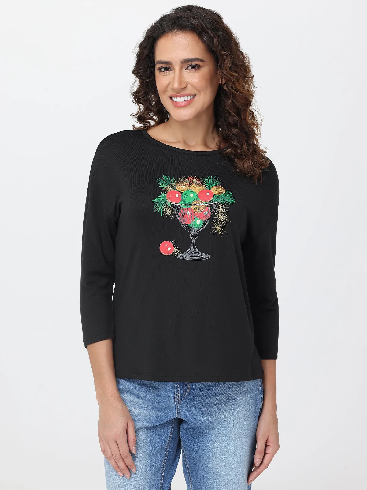 Holiday Bulb Graphic Top sold by 89th & Madison
