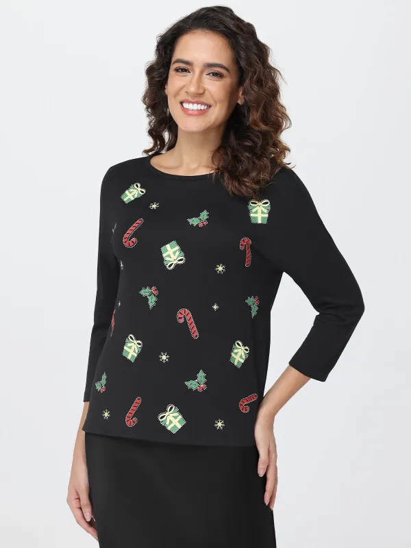 Holiday Graphic Top sold by 89th & Madison