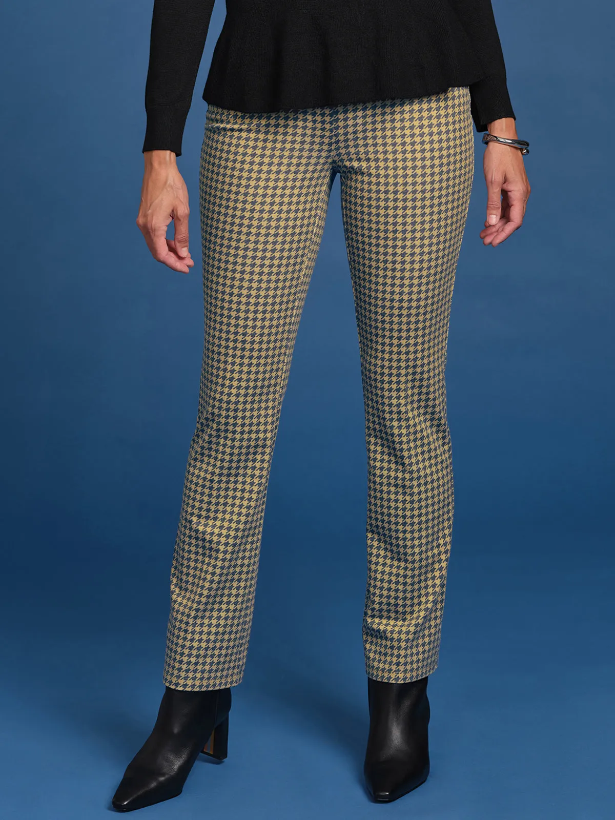 Luxe Ponte Houndstooth Kick Flare Pants sold by 89th & Madison