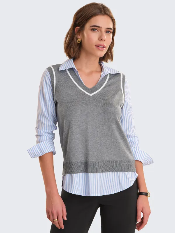 Madison Mixed Media Sweater sold by 89th & Madison