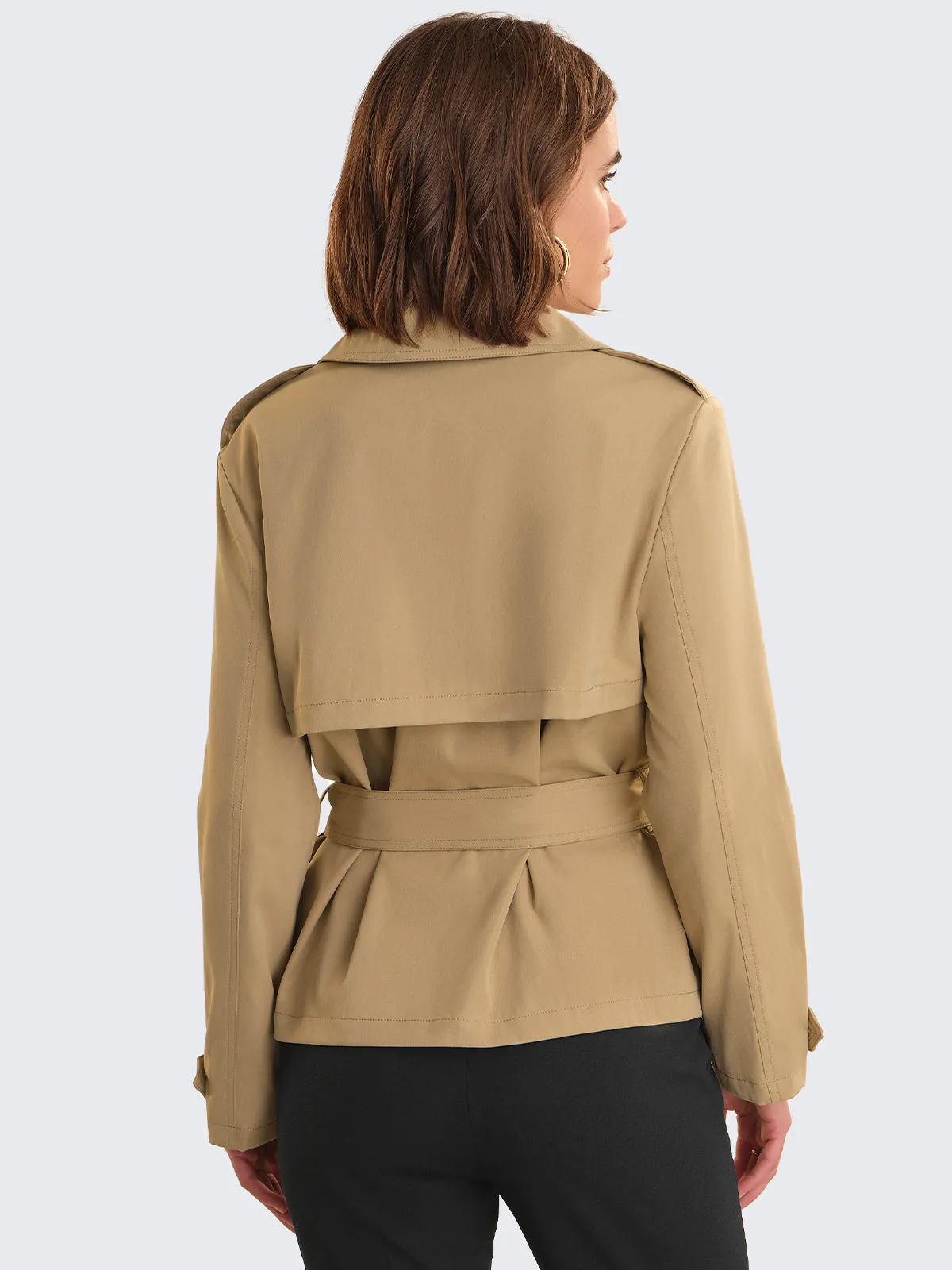 Double Breasted Cropped Trench Jacket sold by 89th & Madison product image thumbnail 2