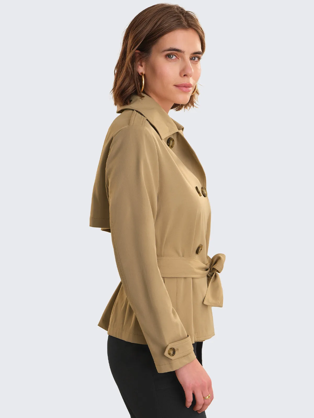 Double Breasted Cropped Trench Jacket sold by 89th & Madison product image thumbnail 3