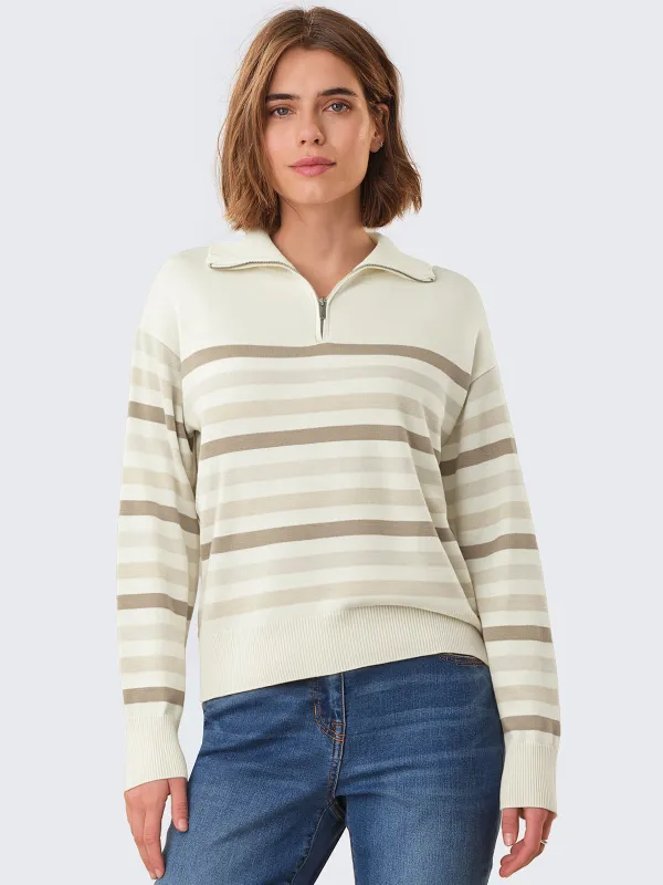 Stripe Quarter Zip Sweater sold by 89th & Madison
