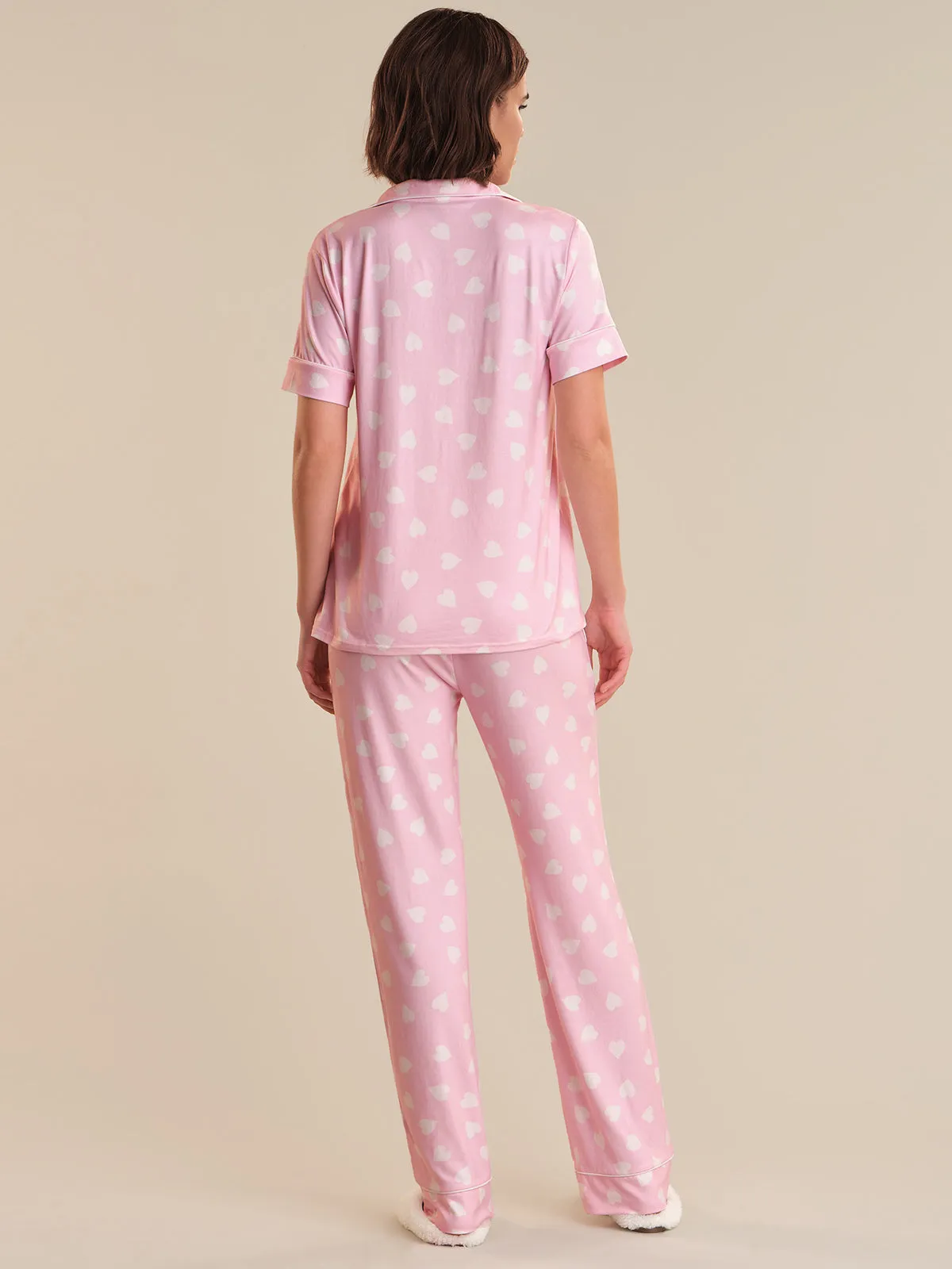Heart Print Short Sleeve Pajamas Set sold by 89th & Madison product image thumbnail 2