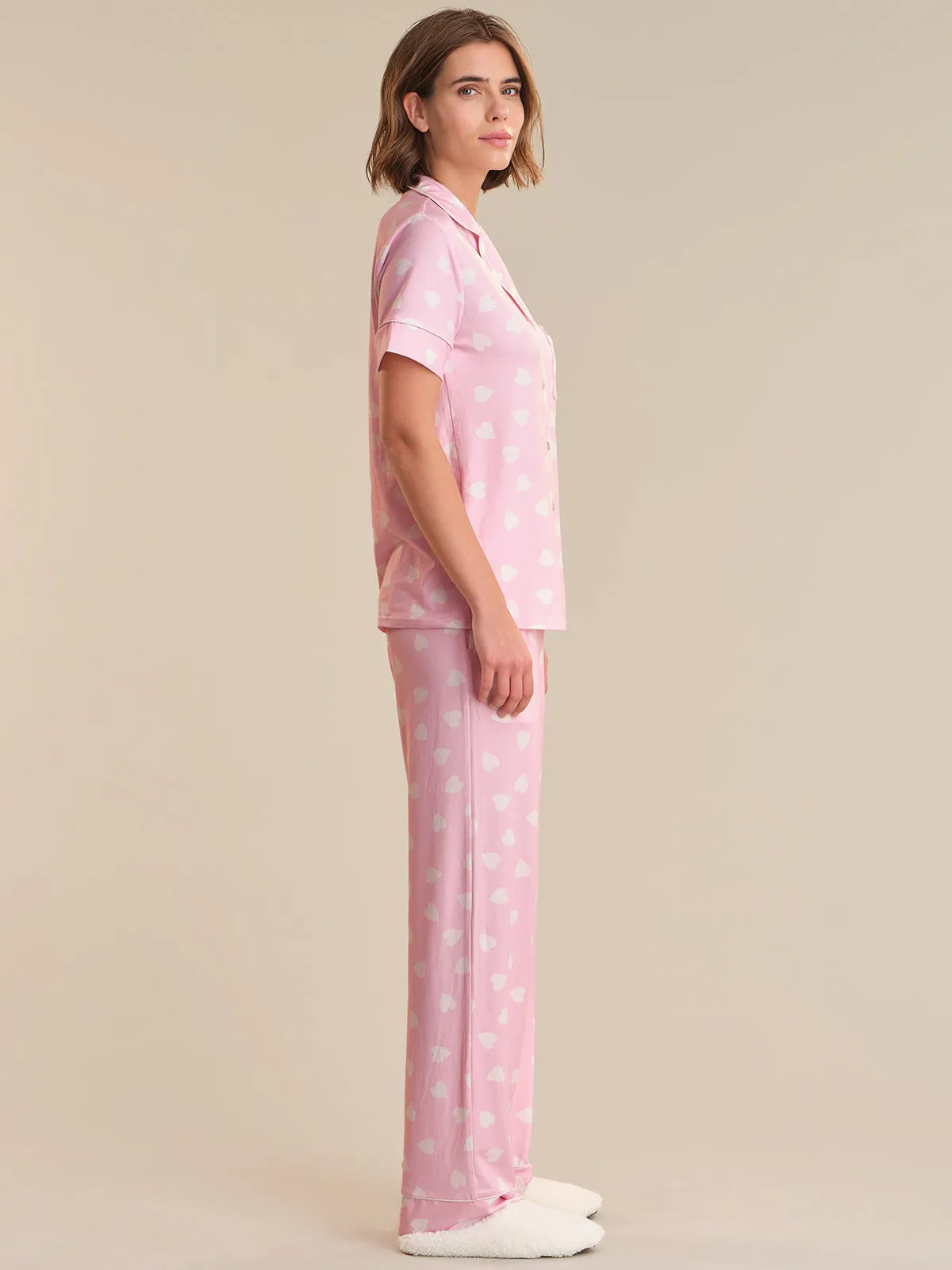 Heart Print Short Sleeve Pajamas Set sold by 89th & Madison product image thumbnail 3