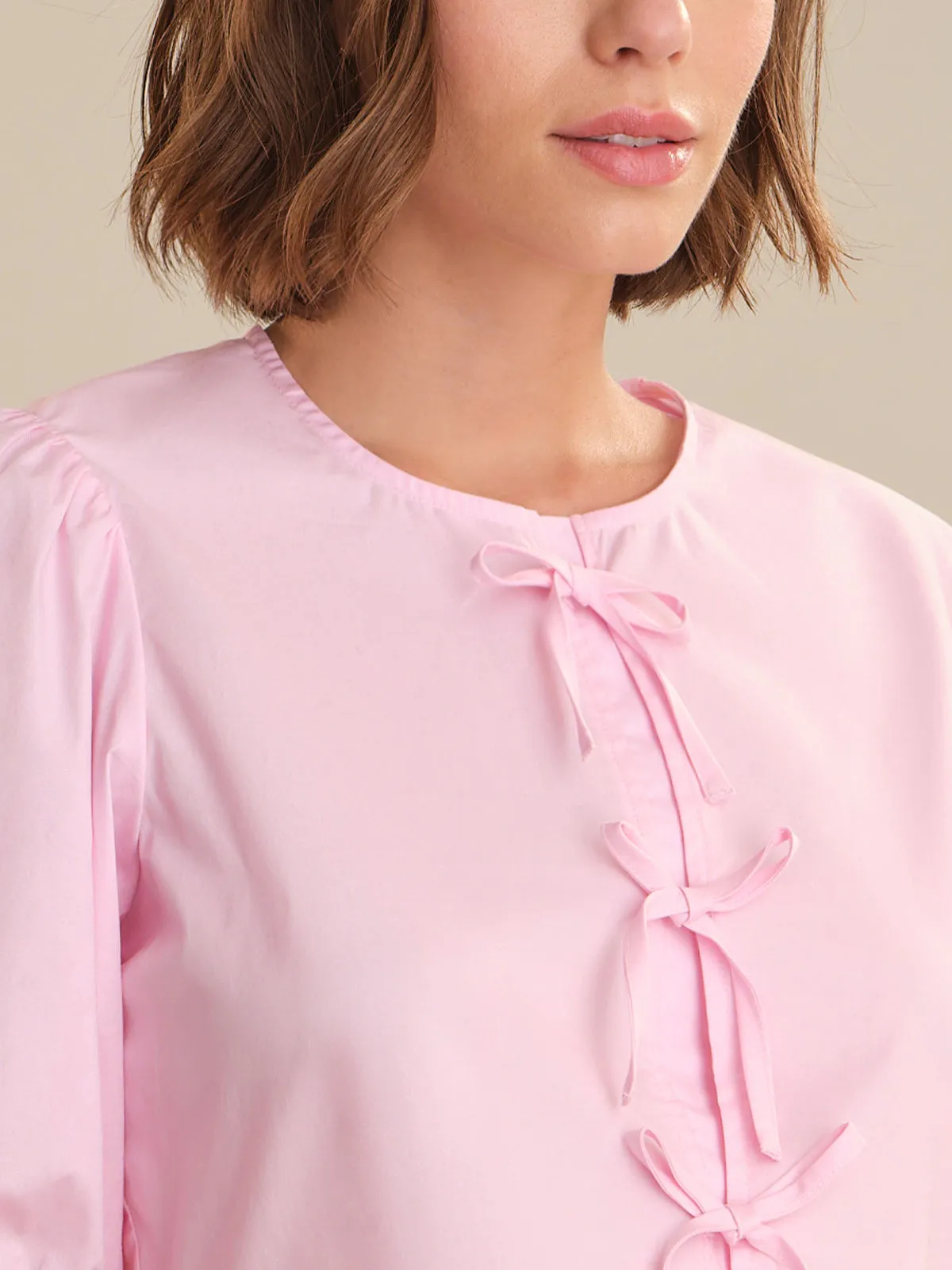 Bow Front Puff Sleeve Top sold by 89th & Madison product image thumbnail 5