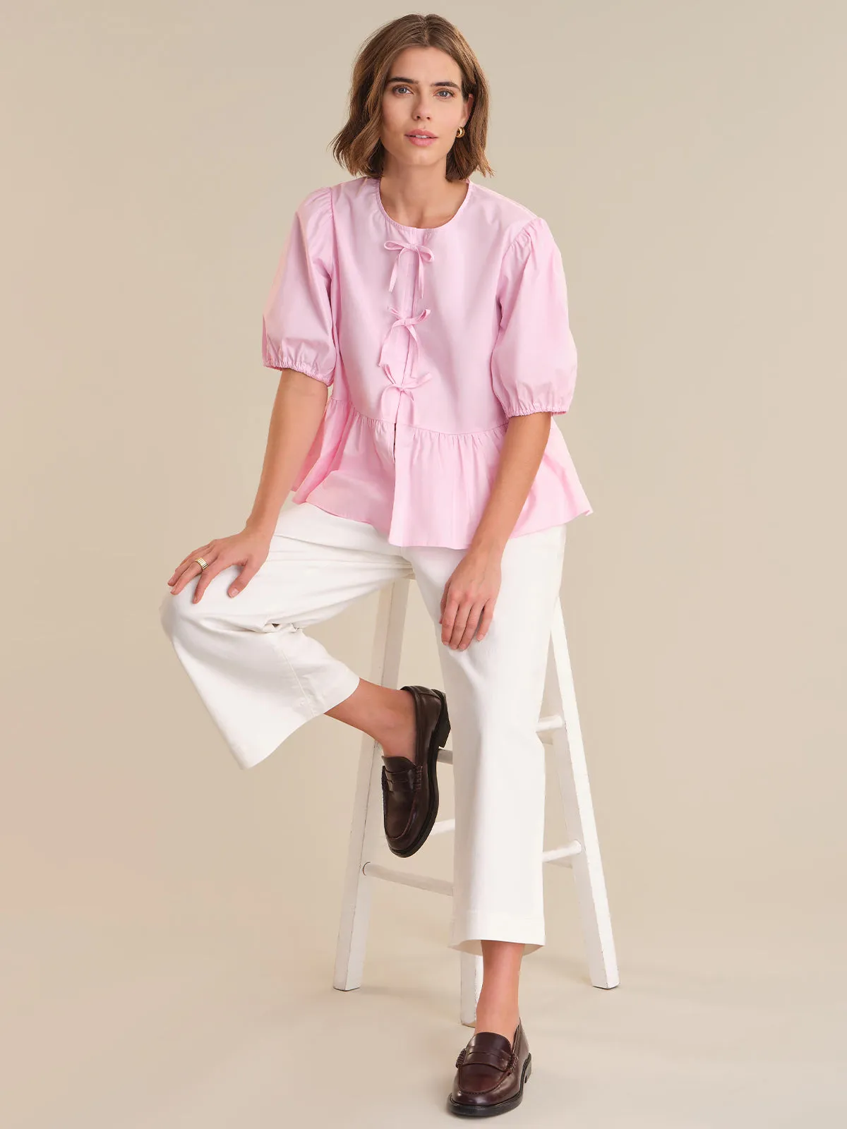 Bow Front Puff Sleeve Top sold by 89th & Madison product image thumbnail 4