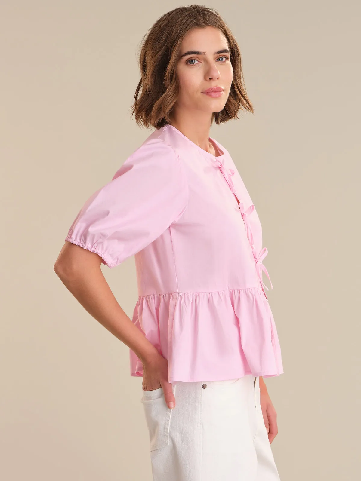 Bow Front Puff Sleeve Top sold by 89th & Madison product image thumbnail 3
