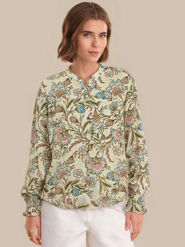 Floral Long Sleeve Popover Blouse sold by 89th & Madison