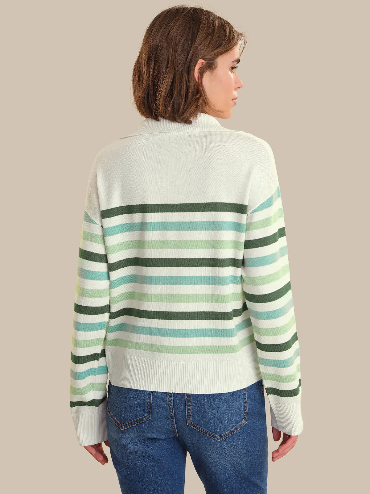Stripe Quarter Zip Sweater sold by 89th & Madison product image thumbnail 2