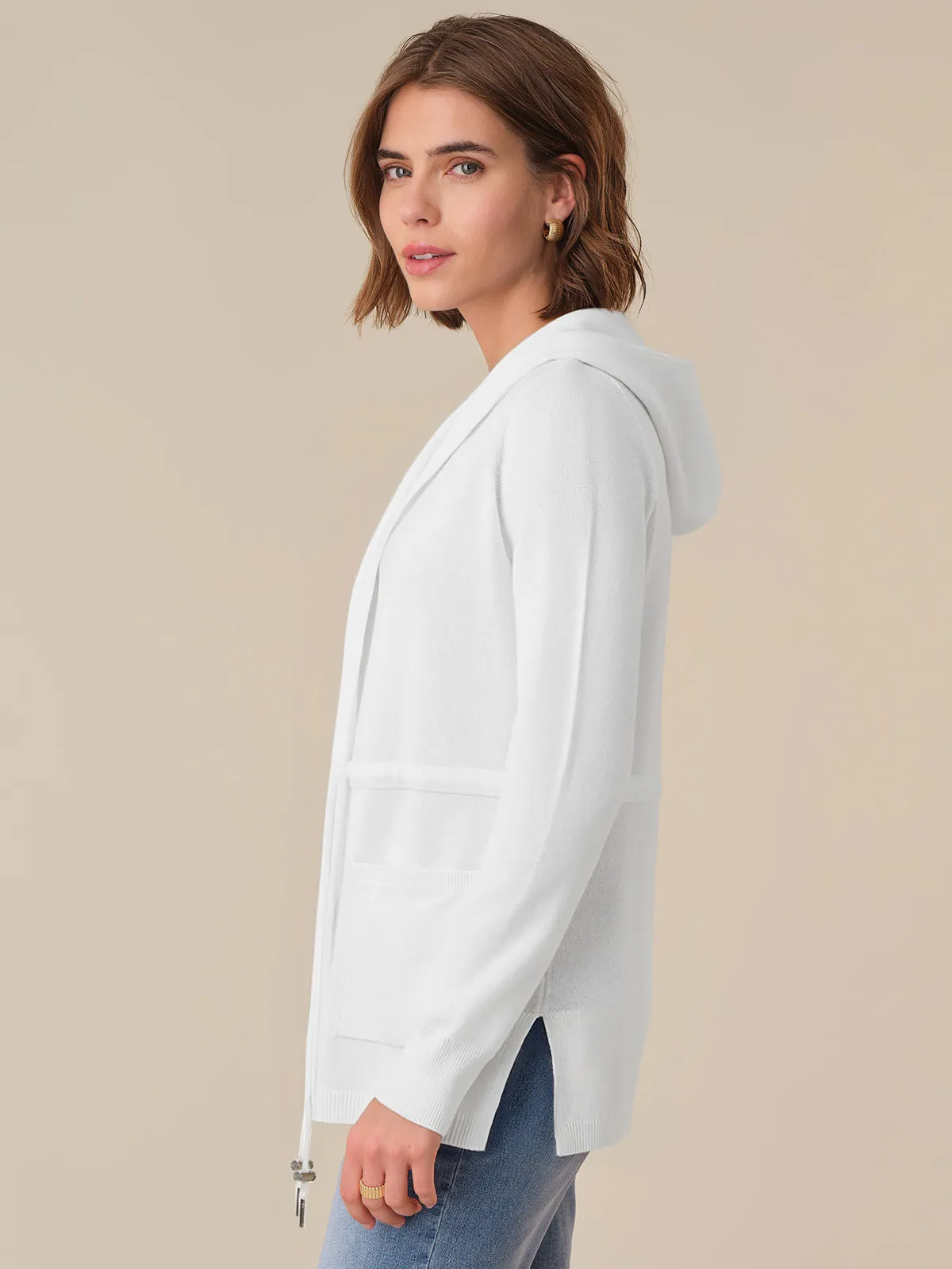 Open Front Drawstring Waist Hooded Cardigan sold by 89th & Madison product image thumbnail 3