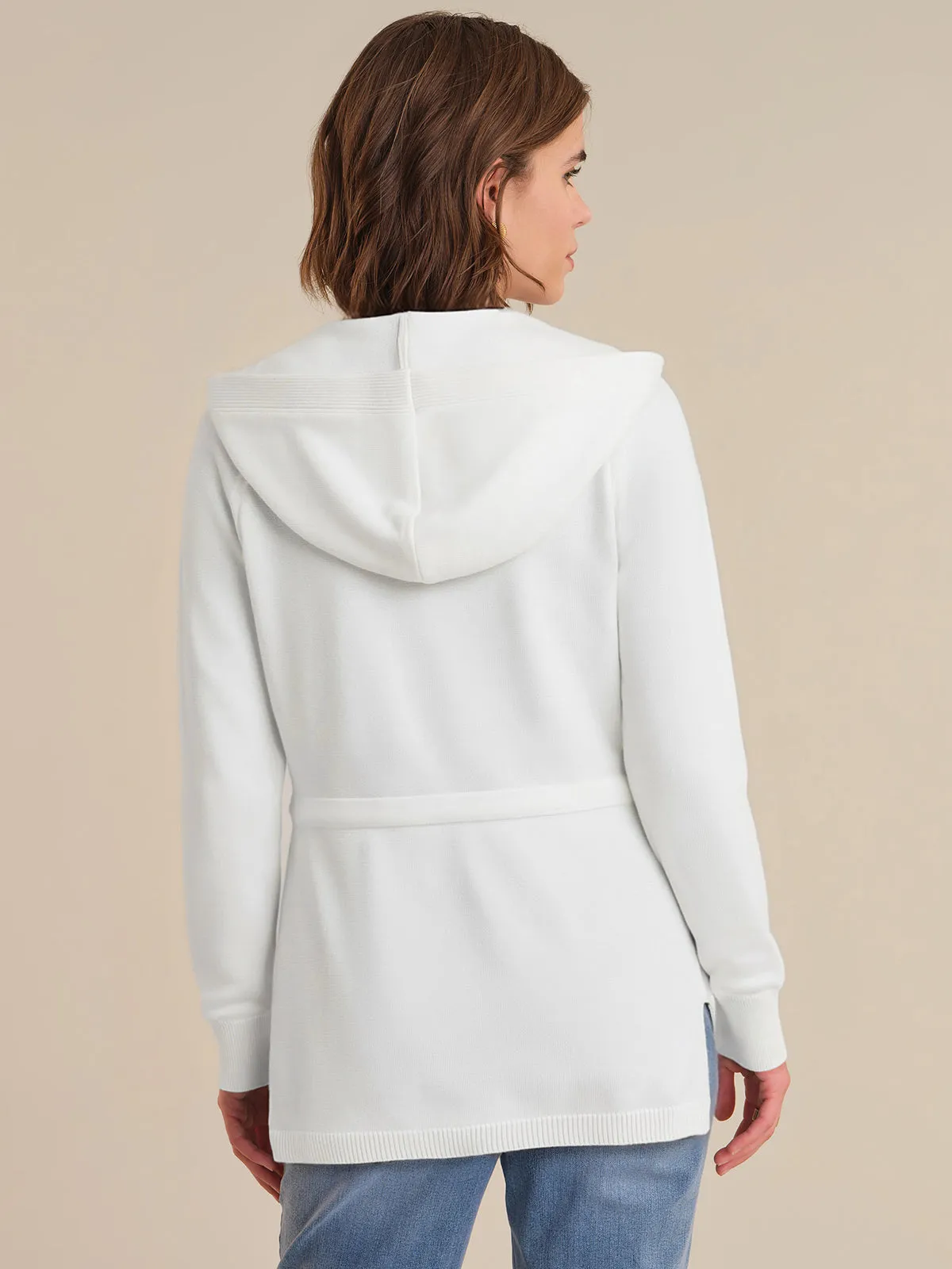Open Front Drawstring Waist Hooded Cardigan sold by 89th & Madison product image thumbnail 2