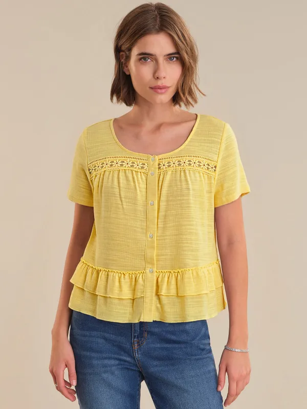 Tiered Peplum Knit Top made by 89th & Madison