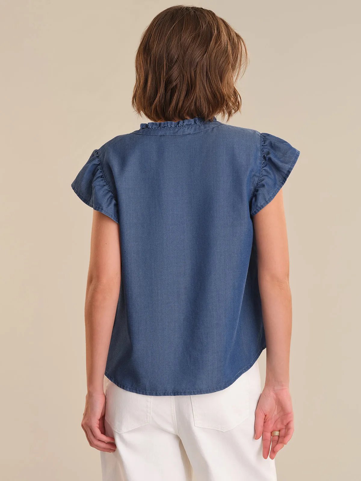 Flutter Sleeve Button Up Top sold by 89th & Madison product image thumbnail 2