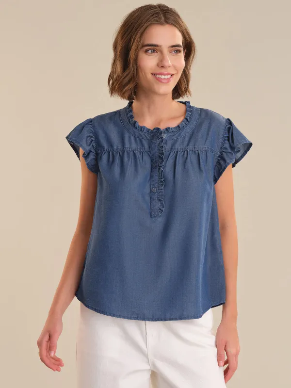 Flutter Sleeve Button Up Top made by 89th & Madison