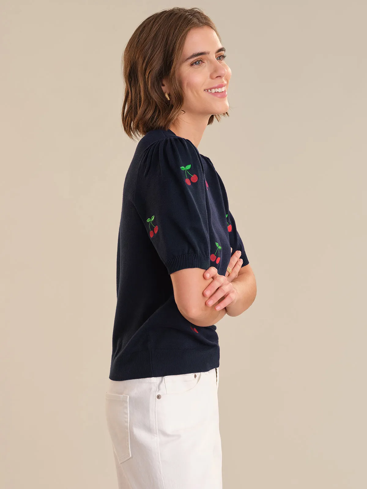 Cherry Embroidery Knit Pullover sold by 89th & Madison product image thumbnail 3