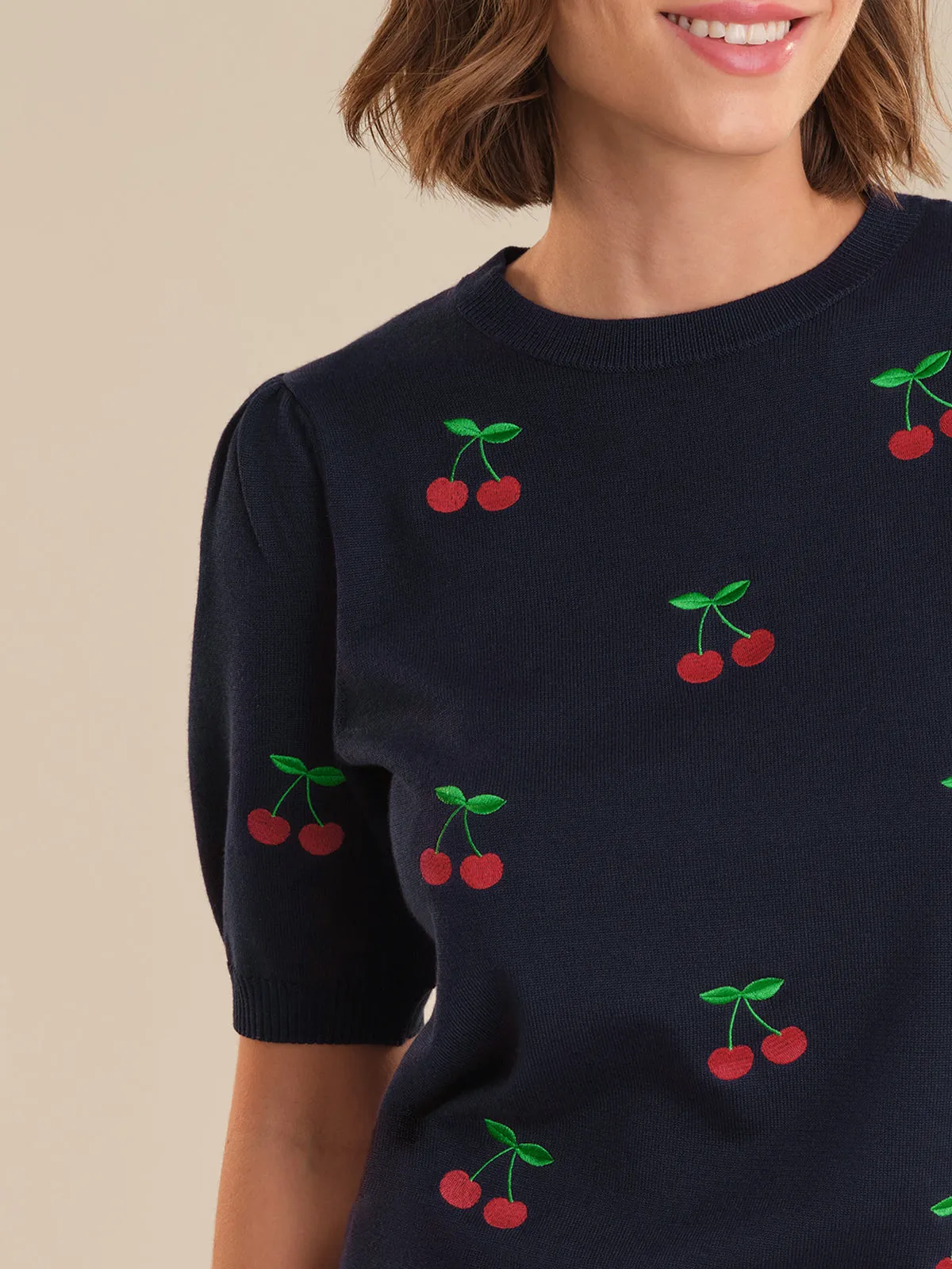 Cherry Embroidery Knit Pullover sold by 89th & Madison product image thumbnail 4