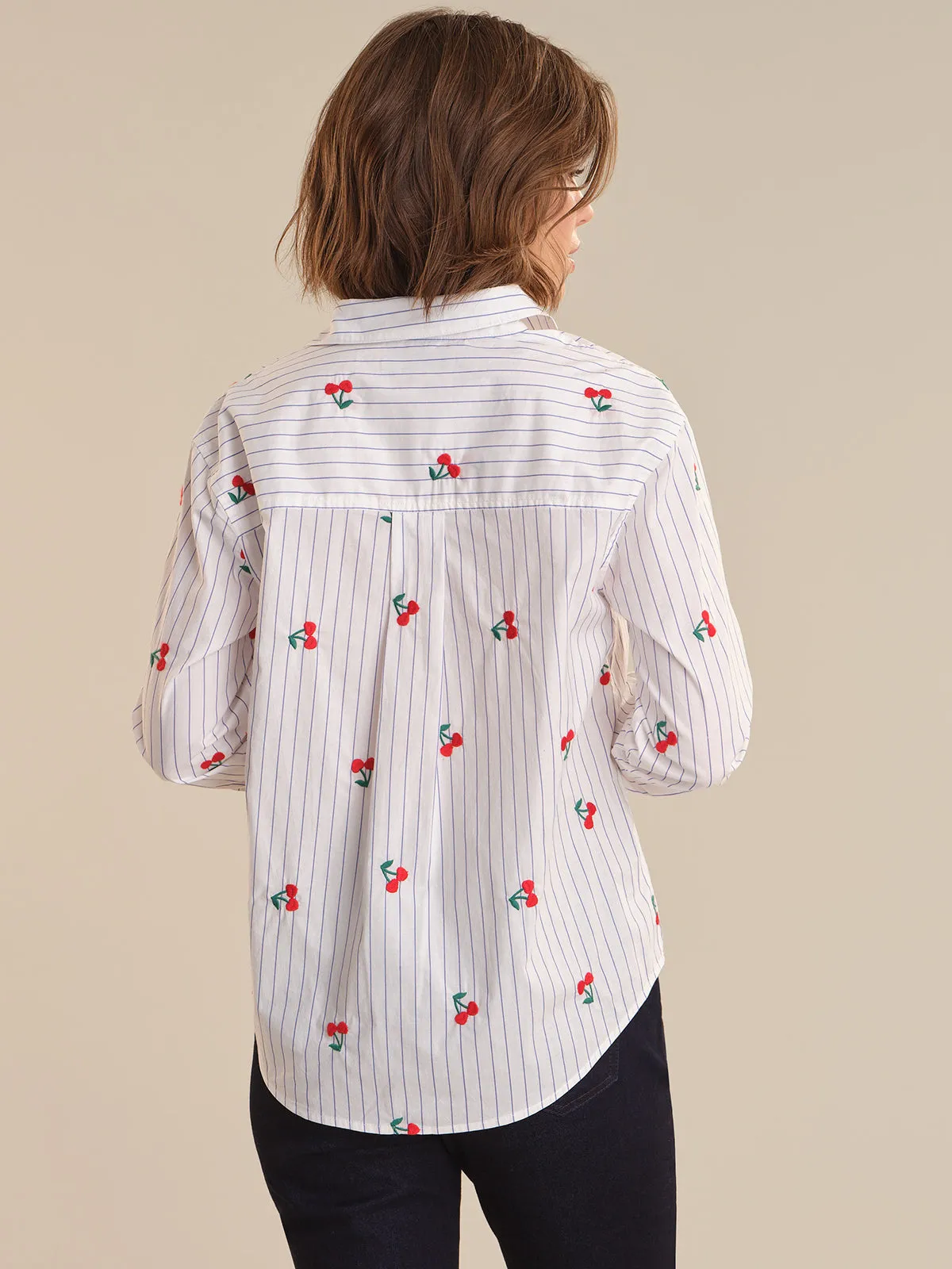 Embroidery Stripe Button Up Shirt sold by 89th & Madison product image thumbnail 2