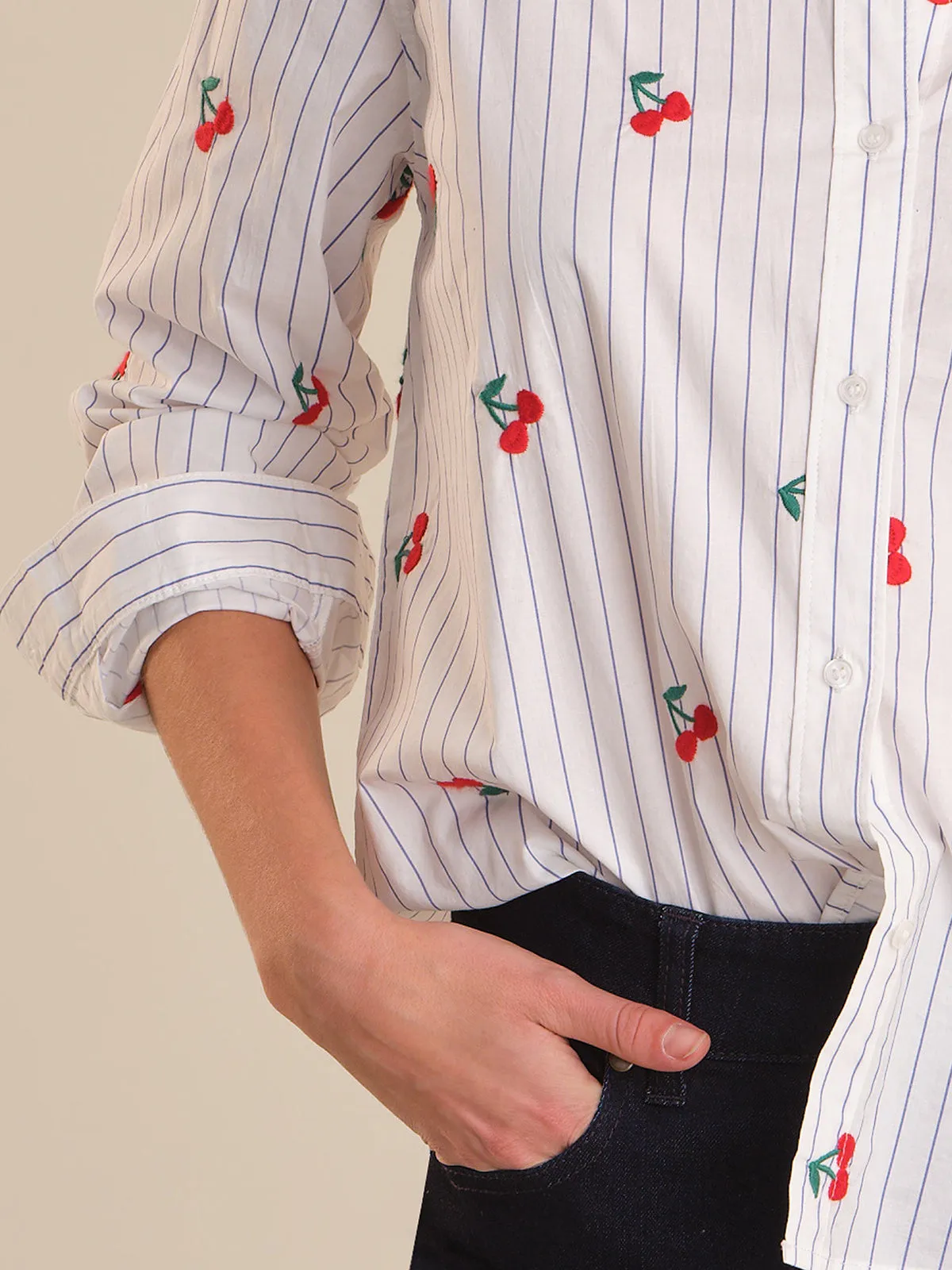 Embroidery Stripe Button Up Shirt sold by 89th & Madison product image thumbnail 4