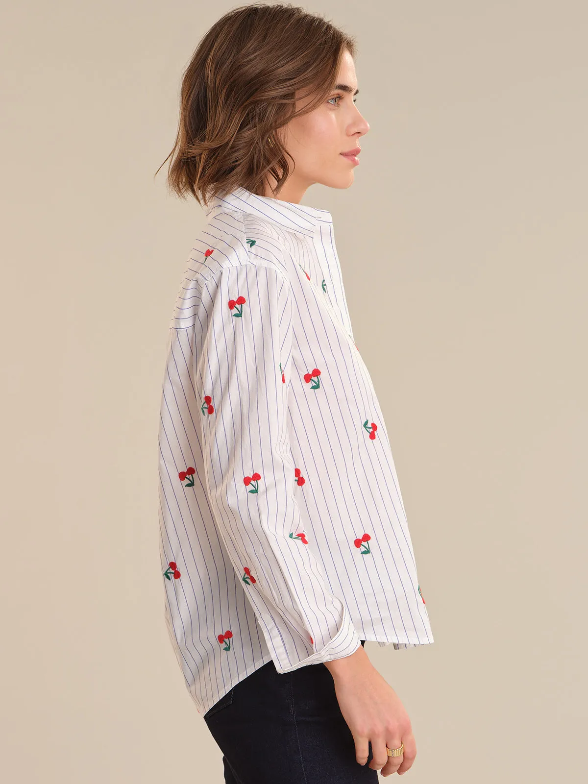 Embroidery Stripe Button Up Shirt sold by 89th & Madison product image thumbnail 3