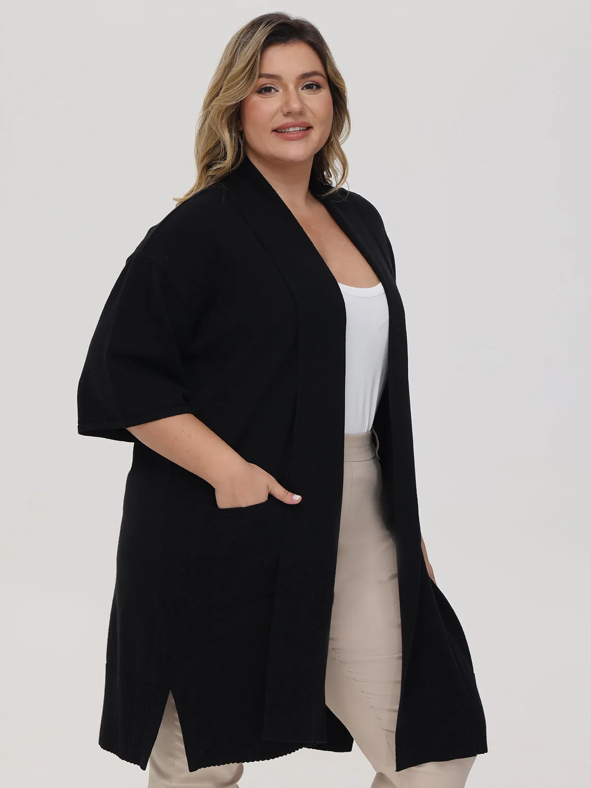 Plus Kimono Sleeve Cardigan sold by 89th & Madison product image thumbnail 4