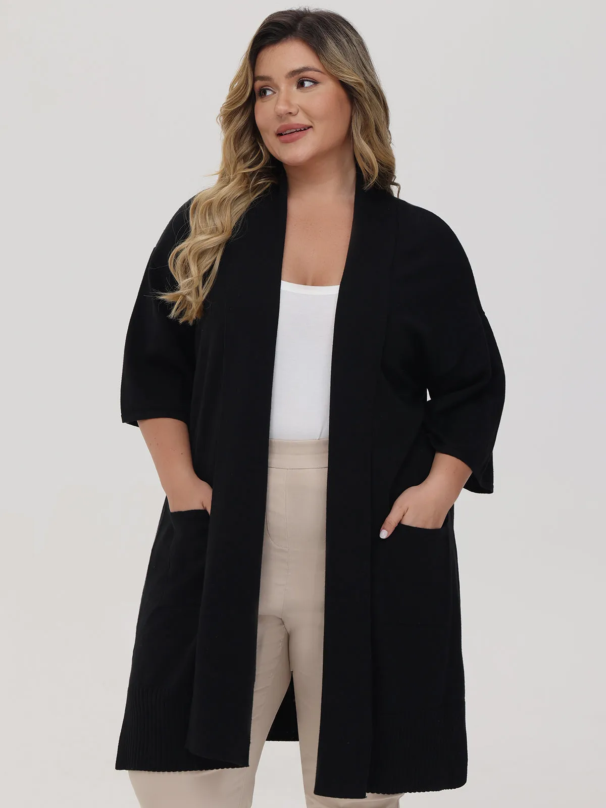 Plus Kimono Sleeve Cardigan sold by 89th & Madison