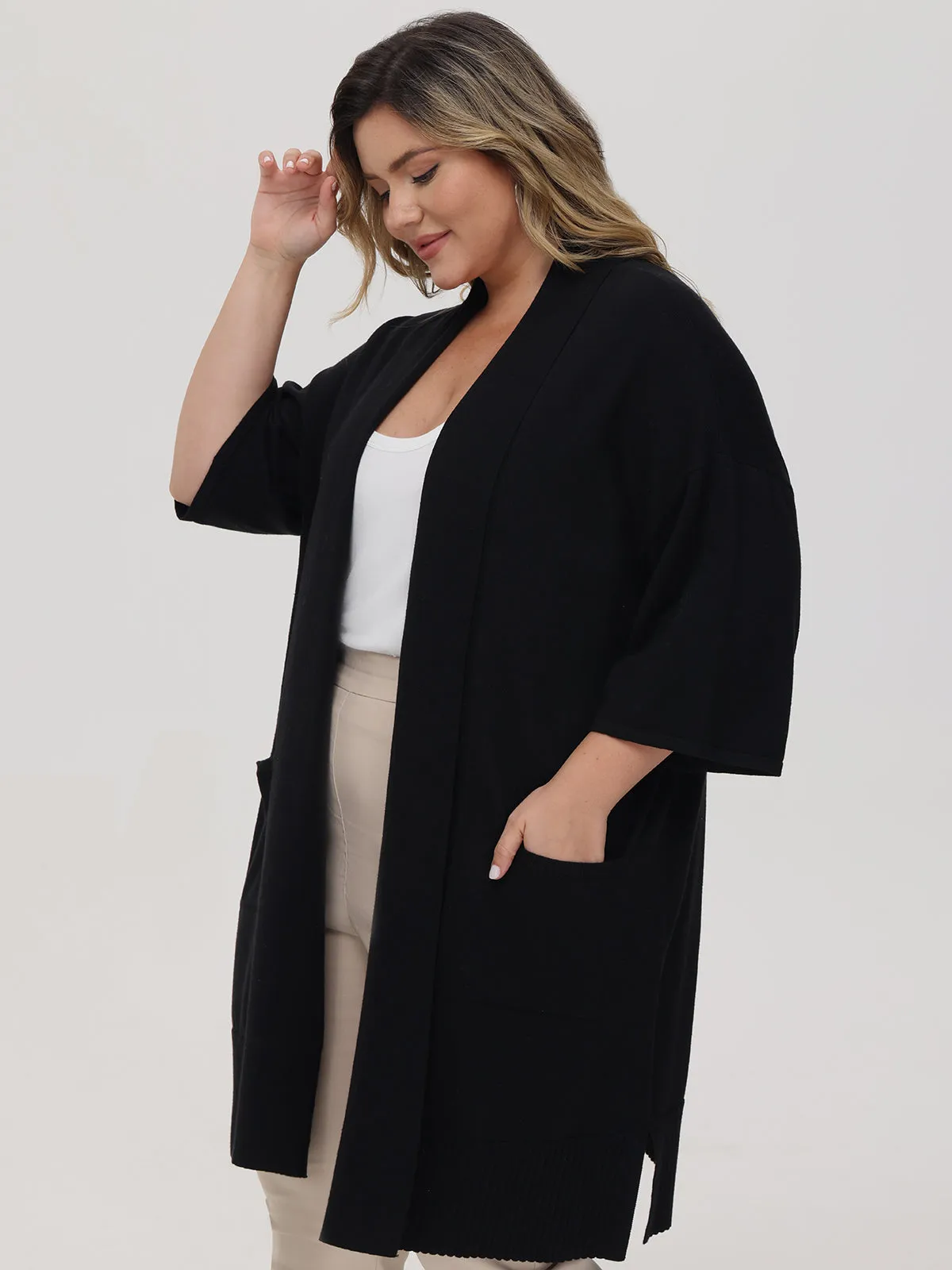 Plus Kimono Sleeve Cardigan sold by 89th & Madison product image thumbnail 3