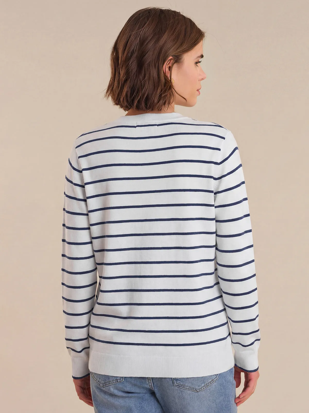 Pointelle Stripe Cardigan sold by 89th & Madison product image thumbnail 2