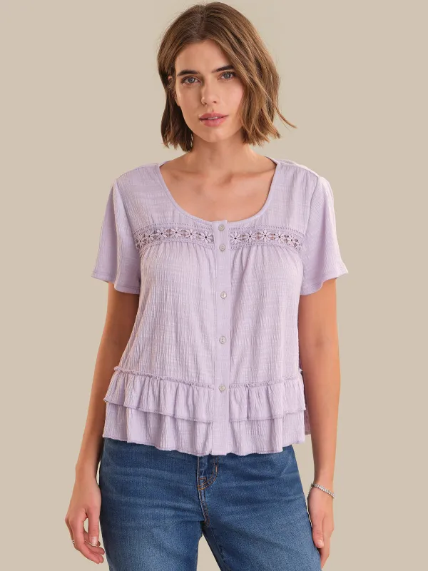 Tiered Peplum Knit Top sold by 89th & Madison